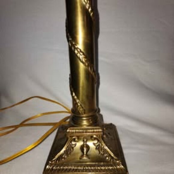 STIFFEL Roman Column Gold Lamps Pair - Picture 5 of 6